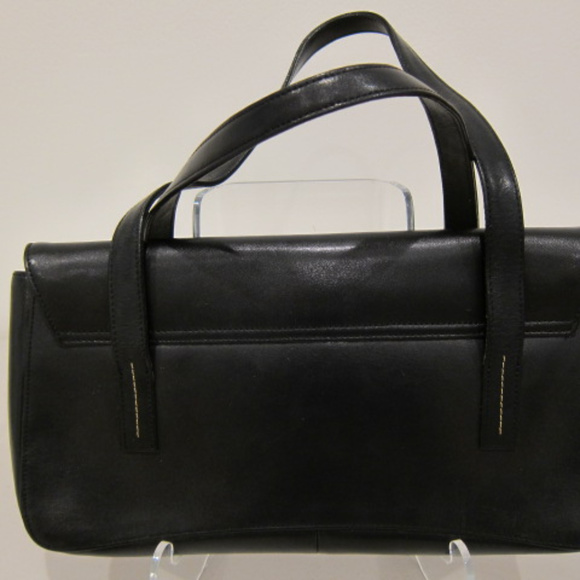 Women Handheld Shoulder BCBG Paris Black Vegan Faux Leather Bag Purse Top Handle - Picture 3 of 8